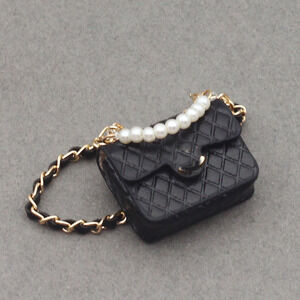 4inch bag charm cute custom bags - Black flap pearl CC bags - 0623B88